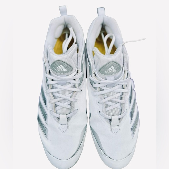Adidas Icon 6 Bounce Mens Baseball Cleats Cloud White Silver EG7602 Size 14 - Picture 5 of 8